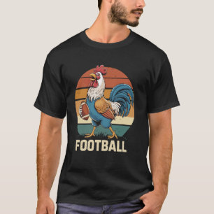 T-shirt coq Jouant au Football Américain rétro vintage coq