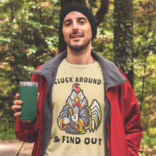 T-shirt Coq Kung Fu qui tourne autour et découvre 