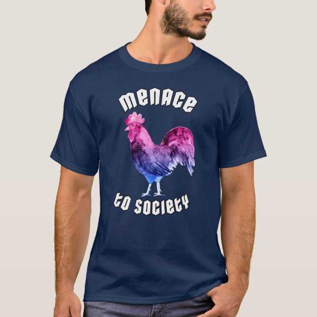 T-shirt Coq Menace Bisexuelle (Devant)
