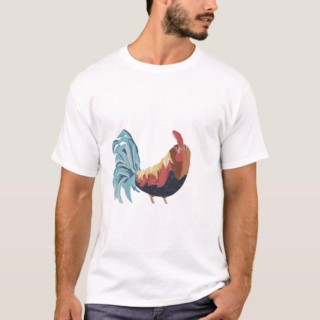 T-shirt coq peint (Devant)