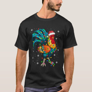 T-shirt Coq Poulet de Noël Arbre de Noël Santa Hat Funny X