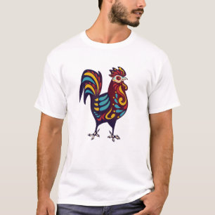 T-shirt Coq Poulet sucre Crâne Calavera Muertos Hallo
