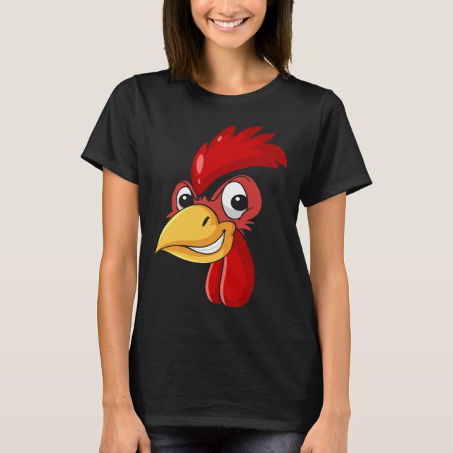T-shirt Coq Poulet Visage Cocktail Oiseau Halloween C (Devant)