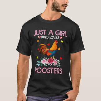 T-shirt Coq Tee Pour Femmes Enfants Juste Une Fille Qui Ai