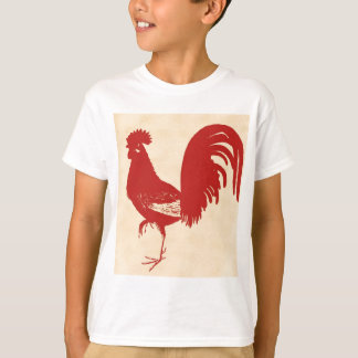 T-shirt Coq vintage-rouge—SUR TOUS LES ÉLÉMENTS