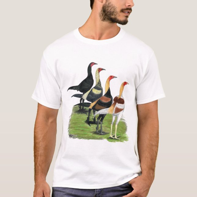 T-shirt Coqs de Combat Moderne (Devant)