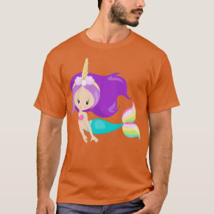 T-shirt Coque de cheveux mignonne de sirène de la licorne