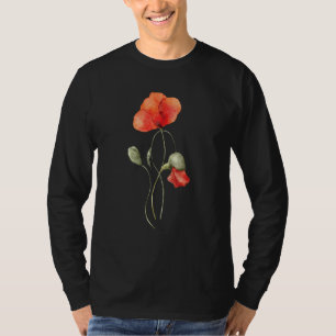 T-shirt Coquelicot Aquarelle Graines de Coquelicot Rouge B