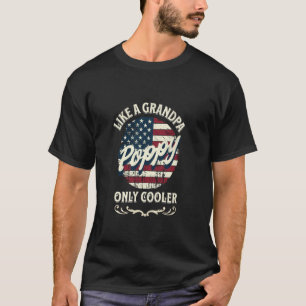 T-shirt Coquelicot comme un grand-père seulement plus cool