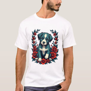 T-shirt coquelicot Drôle Adulte Chien Tee Mign