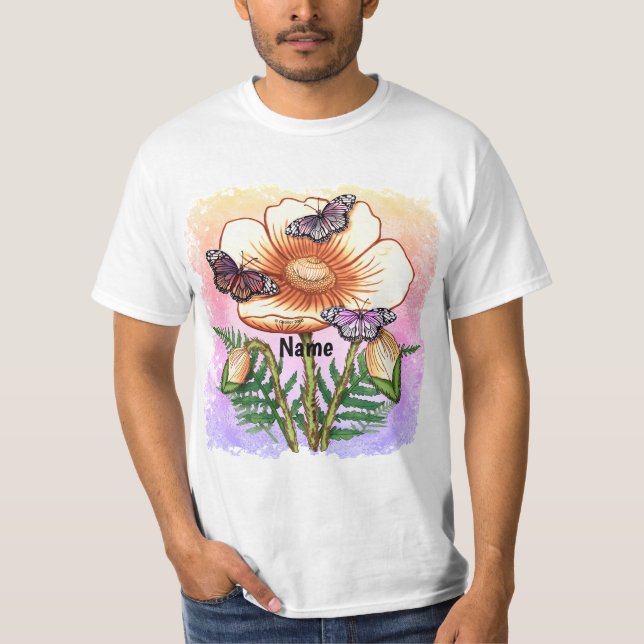 T-shirt Coquelicot jaune papillon  (Devant)