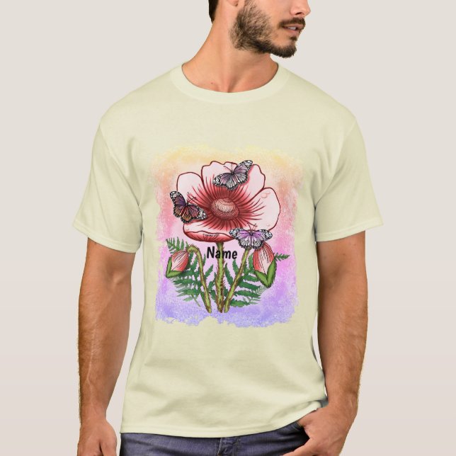 T-shirt Coquelicot Papillon Rouge (Devant)
