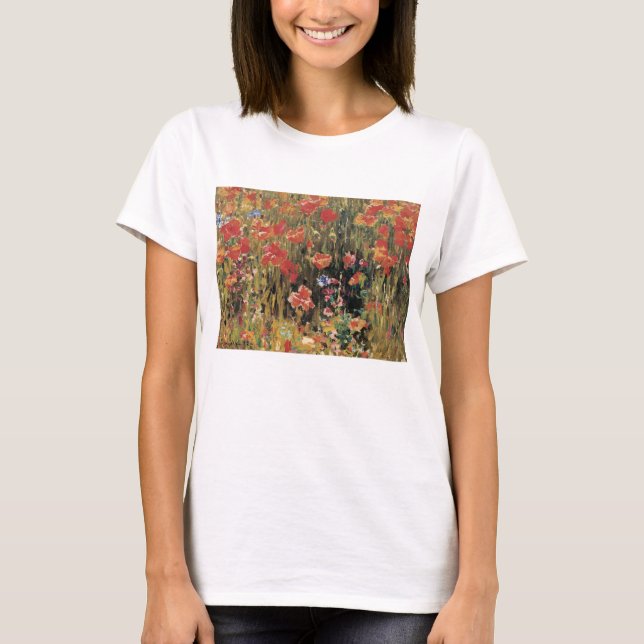 T-shirt Coquelicots par Robert Vonnoh, Impressionnisme Vin (Devant)