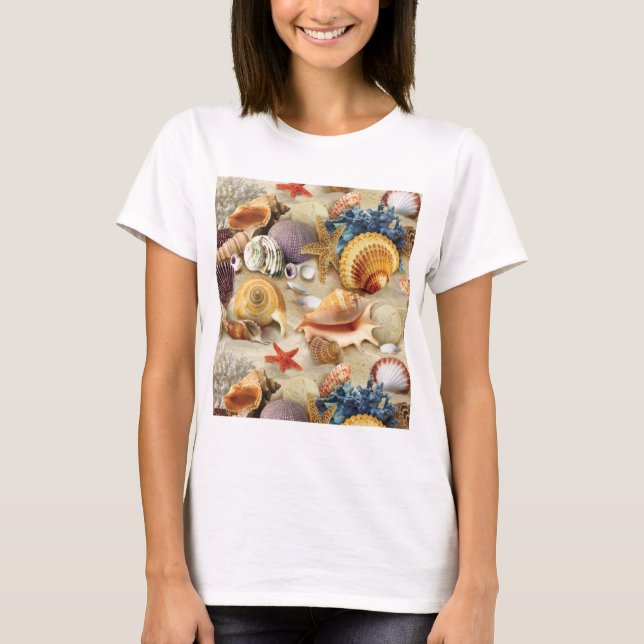 T-shirt Coques de mer sur la plage (Devant)