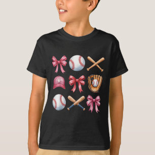 T-shirt Coquette Baseball Femmes Bow Filles Cheer Maman Ma