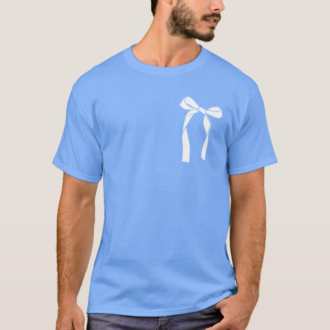 T-shirt coquette bleu tendance esthétique (Devant)