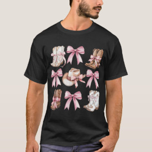 T-shirt Coquette Bottes De Femme Avec Vaches Roses Esthéti