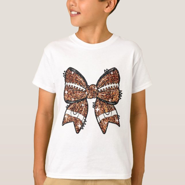 T-shirt Coquette Bow American Football Jour Thanksgiving (Devant)