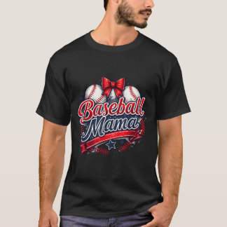 T-shirt Coquette Bow Baseball Mama Game Day Mama Sport