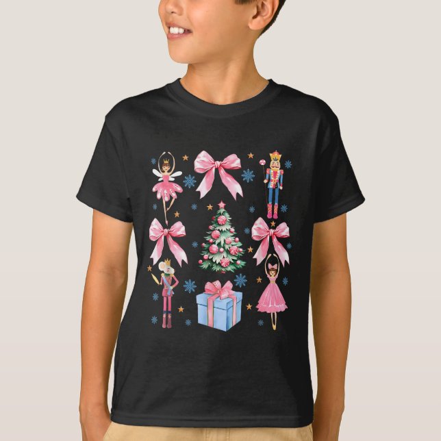 T-shirt Coquette Bow Christmas Nutcracker Ballet Festive W (Devant)