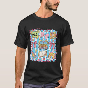 T-shirt Coquette Bow Cute School Bus Girl Student Retour À