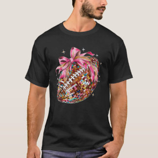 T-shirt Coquette Bow Disco Drôle de football Jour Touchdo