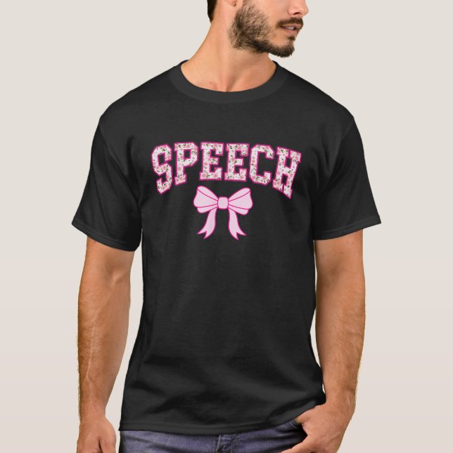 T-shirt Coquette Bow Discours Langue Pathologiste SLP Aest (Devant)