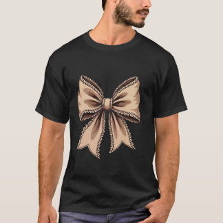 T-shirt Coquette Bow Football Américain Citrouille Thanksg