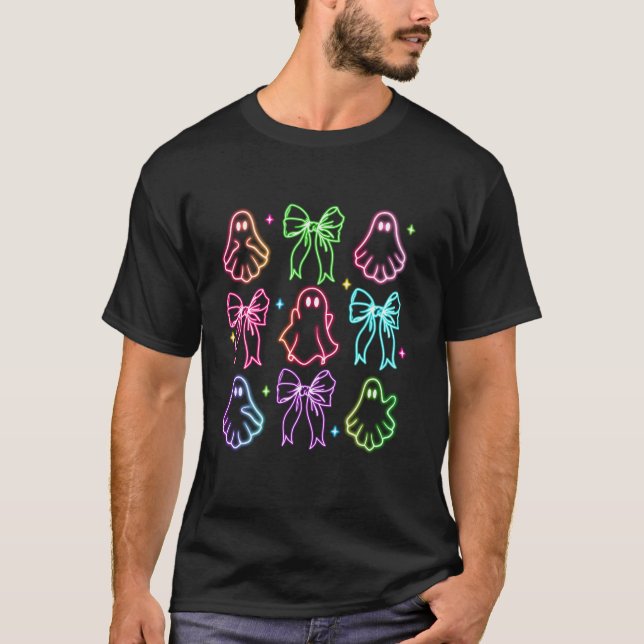 T-shirt Coquette Bow Funny Ghost Éffrayant Season Hall (Devant)