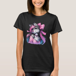 T-shirt Coquette Bow Furry Fandom Fursona Maillot Fox
