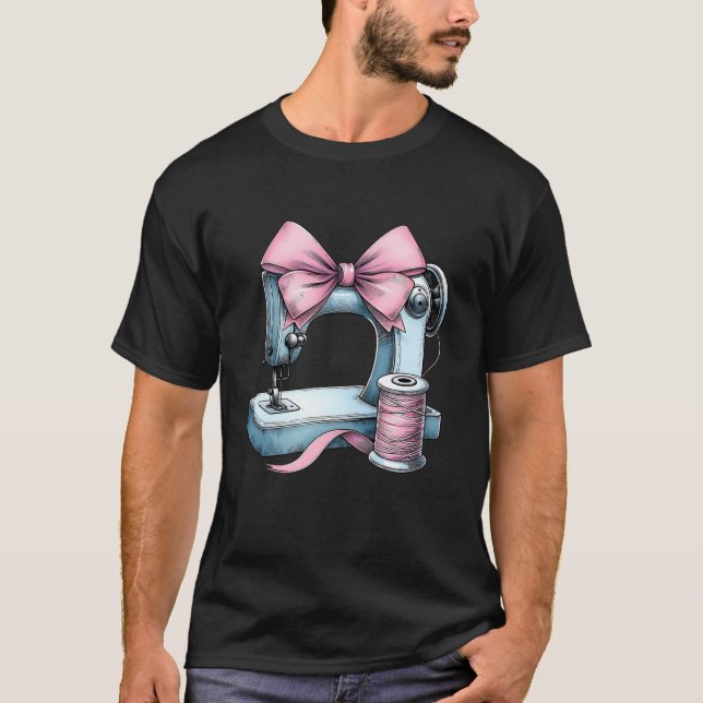 T-shirt Coquette Bow machine à coudre Quilter Ribbo (Devant)