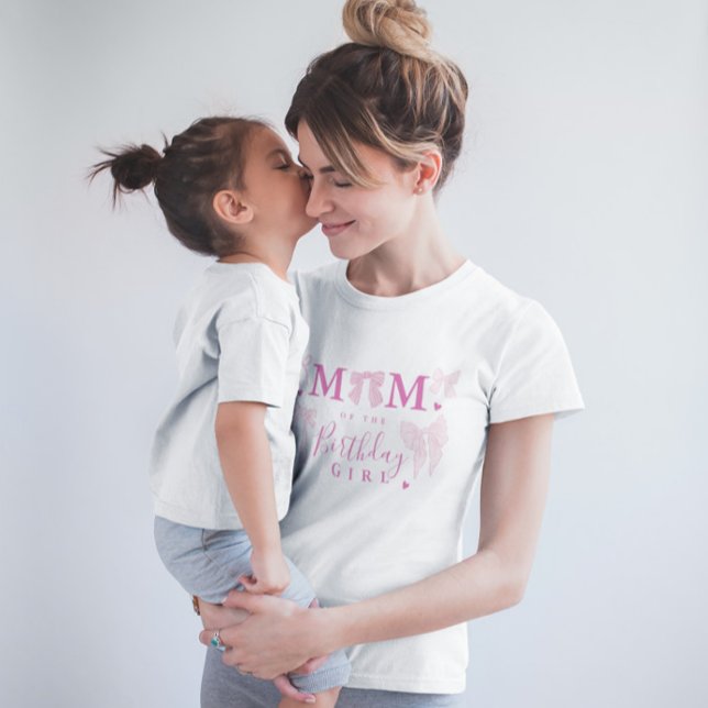 T-shirt Coquette Bow Maman de la fille d'anniversaire (Créateur téléchargé)
