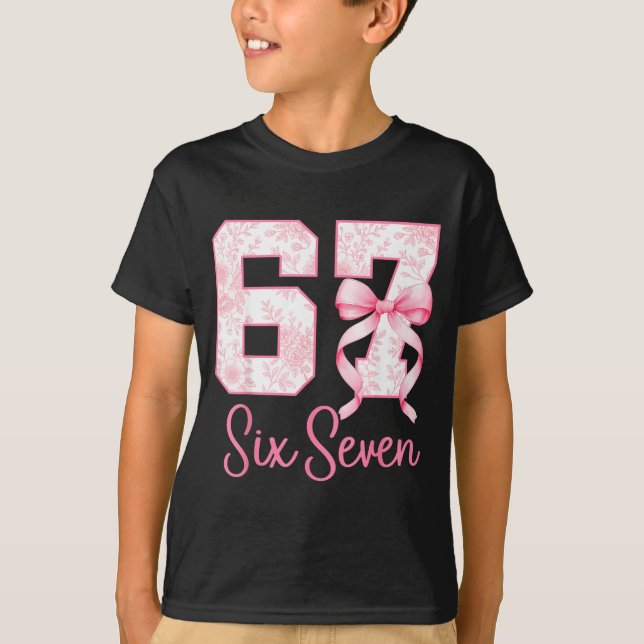 T-shirt Coquette Bow Number 67 Funny Meme Nk Floral Women  (Devant)