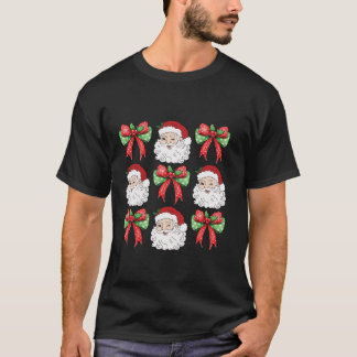 T-shirt Coquette Bow Père Noël Joyeux Noël Vintage R
