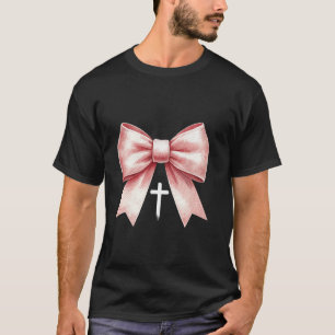 T-shirt Coquette Bow rose Christian Jésus foi Bible Reli