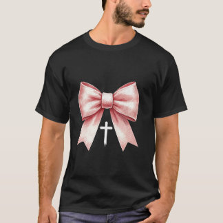 T-shirt Coquette Bow rose Christian Jésus foi Bible Reli