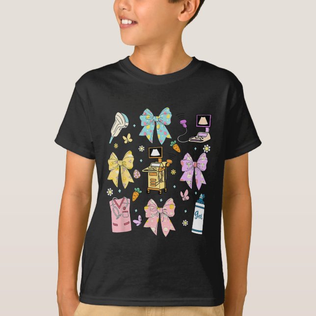 T-shirt Coquette Bow Sonographer Easter Ultrasound Tech So (Devant)