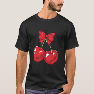 T-shirt Coquette cerise et vaches Kawaii cerise esthétique