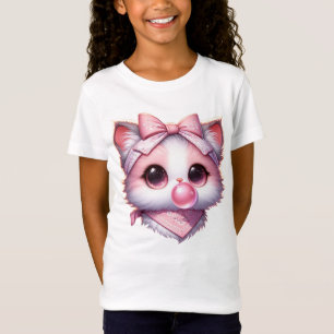 T-Shirt Coquette Chat Pink Bow Ruban Bandanna Buble Gum