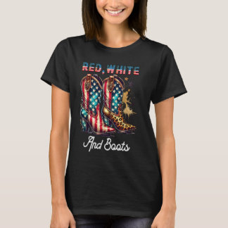 T-shirt Coquette coquette cow-girl blanche rouge 4e de J