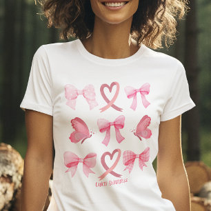 T-shirt Coquette de sensibilisation au cancer Pink Ribbon 