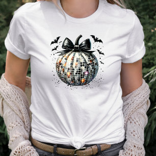 T-shirt Coquette Disco Ball Citrouille Et Bats