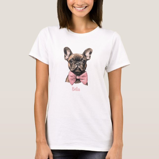 T-shirt Coquette Frenchie Nom costumizable (Devant)