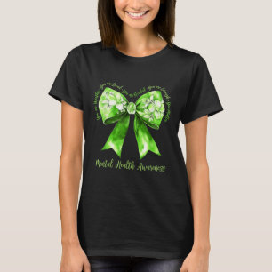 T-shirt Coquette Green Bow Support Guerrier Santé mentale