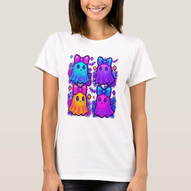 T-shirt Coquette Halloween iridescente (Devant)