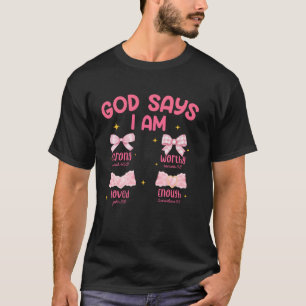T-shirt Coquette Maman Dieu Dit Que Je Suis Fort Véritable