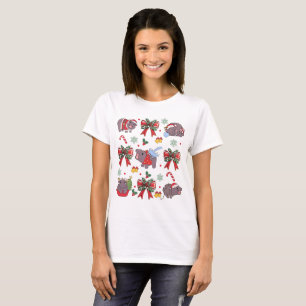 T-shirt Coquette Moo Deng Et Arbre De Noël