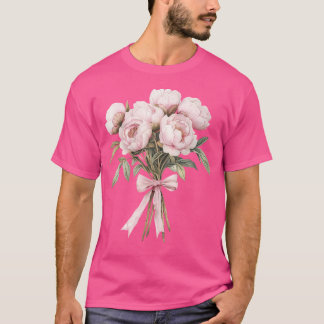 T-shirt Coquette Peony Bouquet Inspired Flower Plant Lover