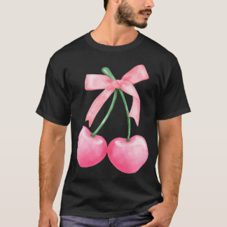 T-shirt Coquette Pink Bow Cerise Valentines Jour esthétiqu