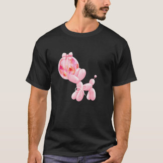 T-shirt Coquette Pink Disco Ball Ballotte Chien Bow Ribbon